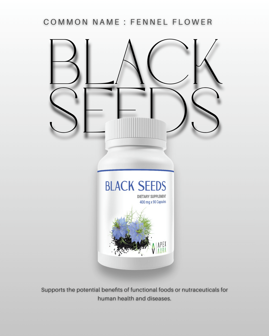 Black Seeds – Premium Ayurvedic Supplement Bottle.