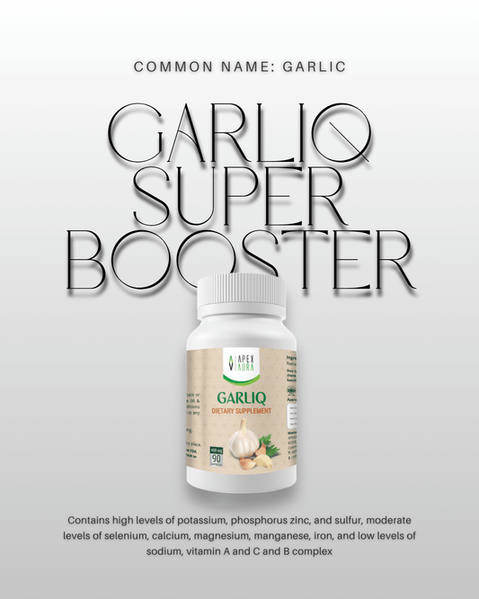 Garlic Super Booster – Premium Ayurvedic Supplement Bottle.